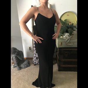 CacheBlack gown with diamond spiderback